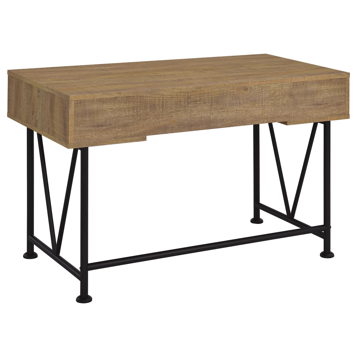 Analiese 47" Writing Desk & 63" Bookshelf - Rustic Mango Finish with Black Metal Frame – view 9