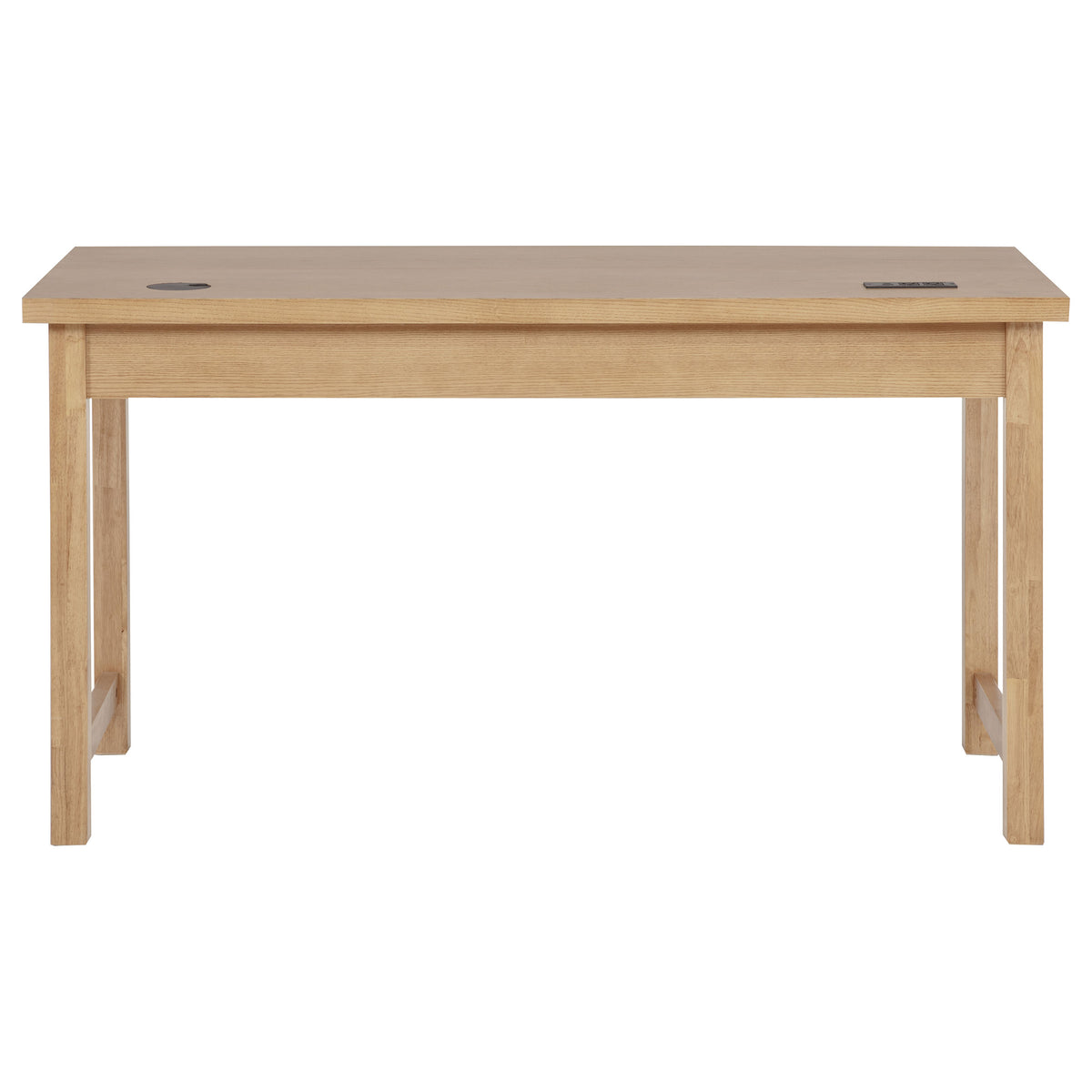 Vermes Home Office Collection - Writing Desk, 7-Drawer Computer Desk & Cabinet Bookcase with Power Outlets in Light Ash – view 6