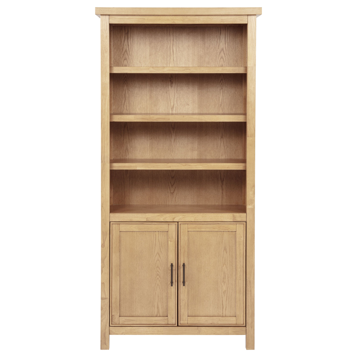 Vermes Home Office Collection - Writing Desk, 7-Drawer Computer Desk & Cabinet Bookcase with Power Outlets in Light Ash – view 11