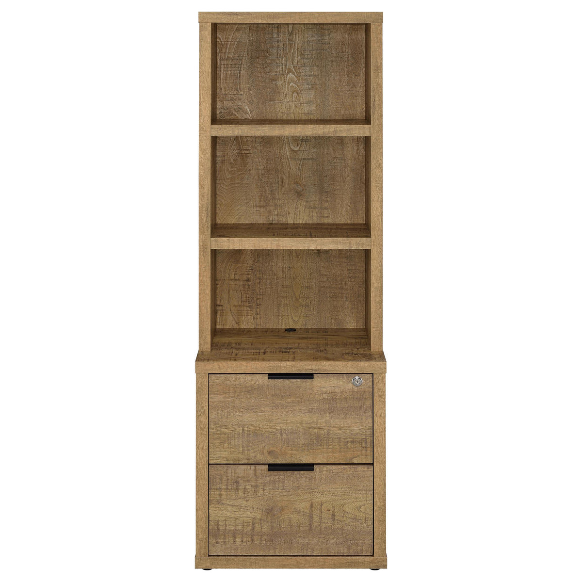 Westpark 3-Shelf Bookcase with USB Charging & Locking Drawer - Mango Finish, Single or 3-Piece Wall Unit – view 19