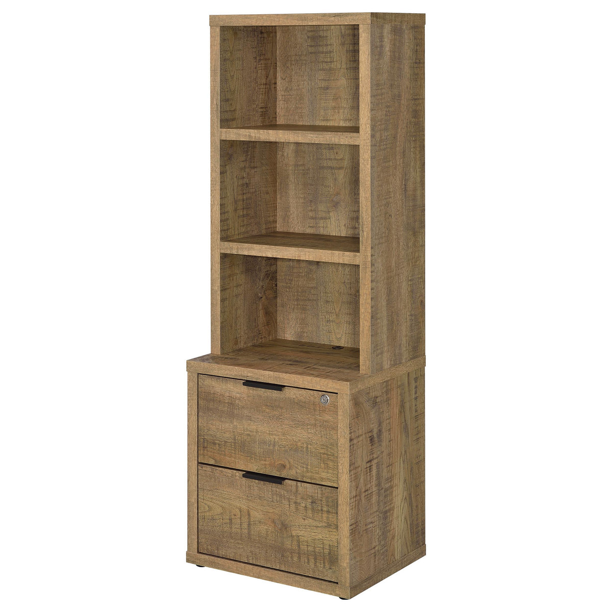 Westpark 3-Shelf Bookcase with USB Charging & Locking Drawer - Mango Finish, Single or 3-Piece Wall Unit – view 20
