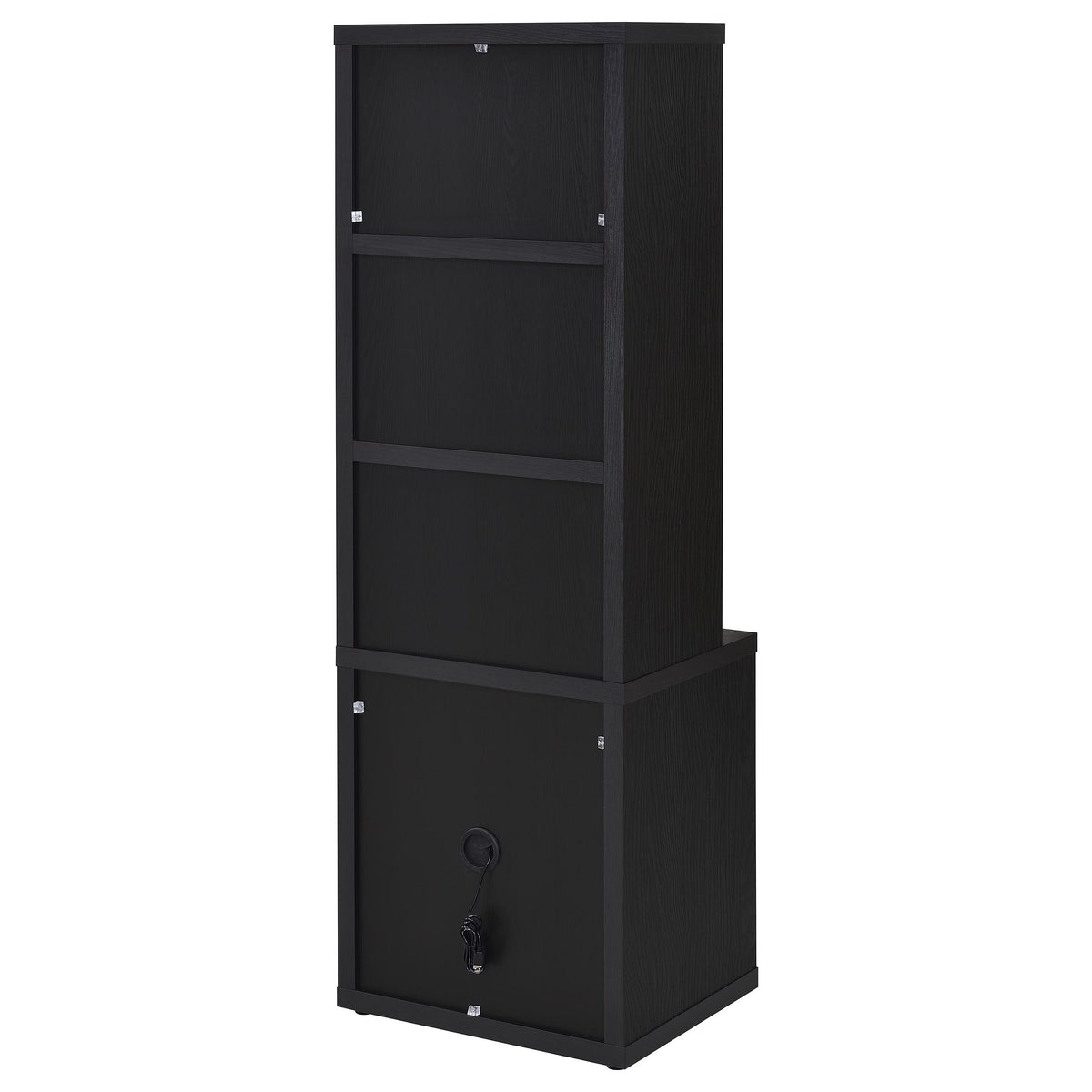 Westpark Bookcase with USB Charging & Locking Drawer - Black Oak, Single or 3-Piece Wall Unit – view 9