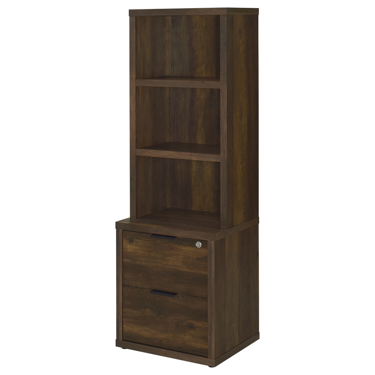 Westpark Bookcase with USB Charging & Locking Drawer - Single or 3-Piece Wall Unit in Dark Pine – view 20