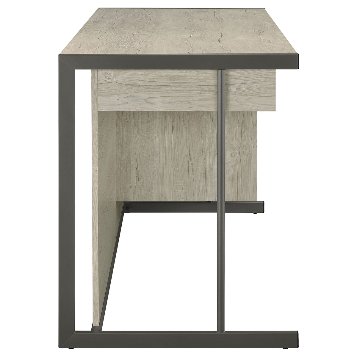 Loomis Home Office - 60" 4-Drawer Computer Desk, File Cabinet & 72" Bookshelf in Whitewashed Grey – view 12