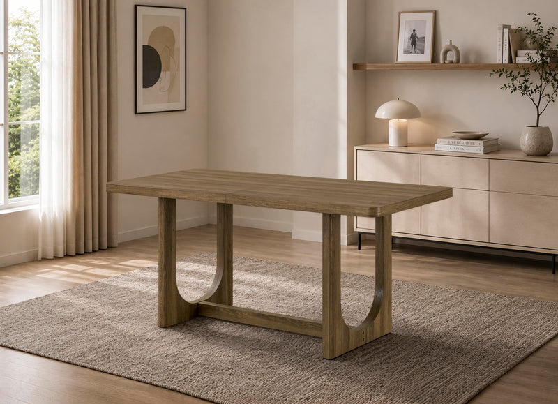 Cadewood 67" Mid-Century Modern Rectangle Dining Table - Brown