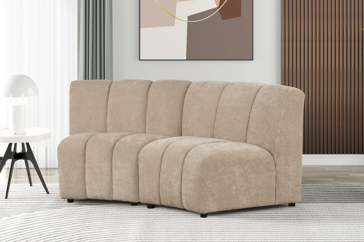Sullessa Modern Modular Armless Living Room Chair in Camel - room setting