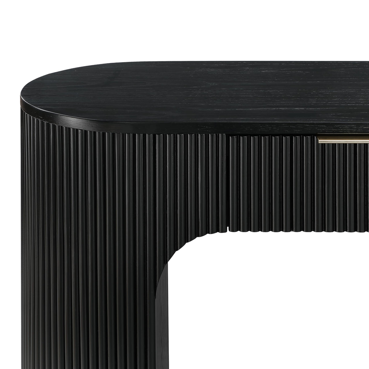 Quintet 60" Wide Mid-Century Modern Fluted 2-Drawer Computer Desk - room setting