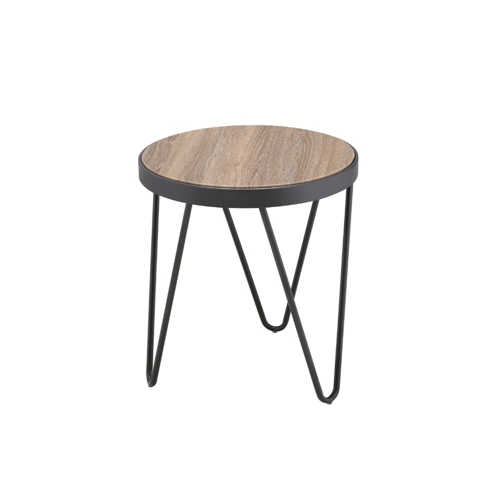 Bage Industrial Round Coffee & End Table