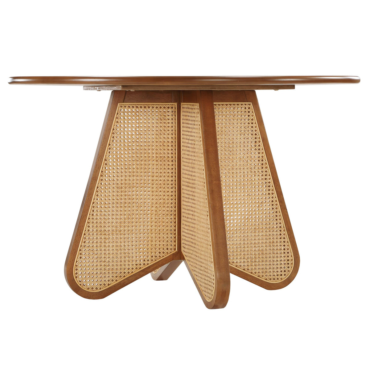 Linh Round Dining Table in Walnut - detail view