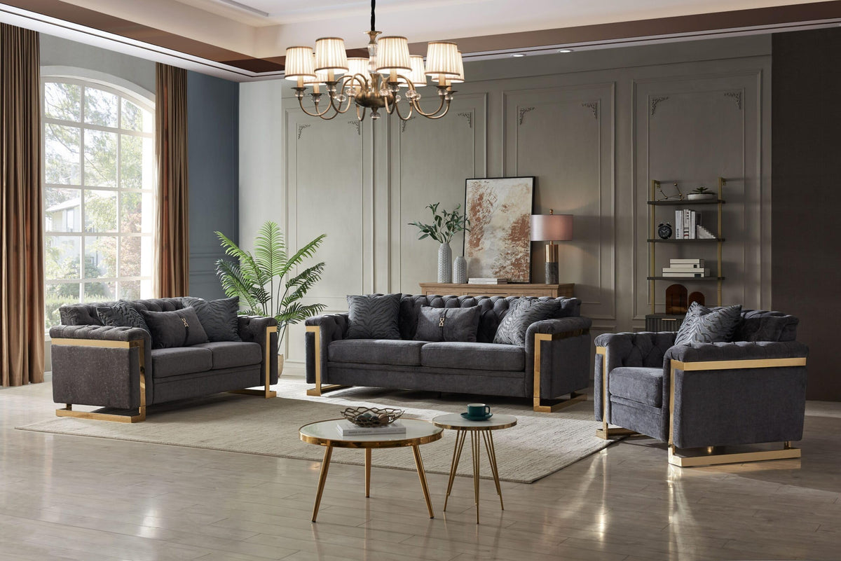 Riya Gray Sofa & Loveseat Set — product view 4