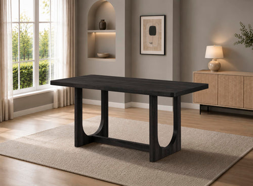 Cadewood 67" Mid-Century Modern Rectangle Dining Table - Black