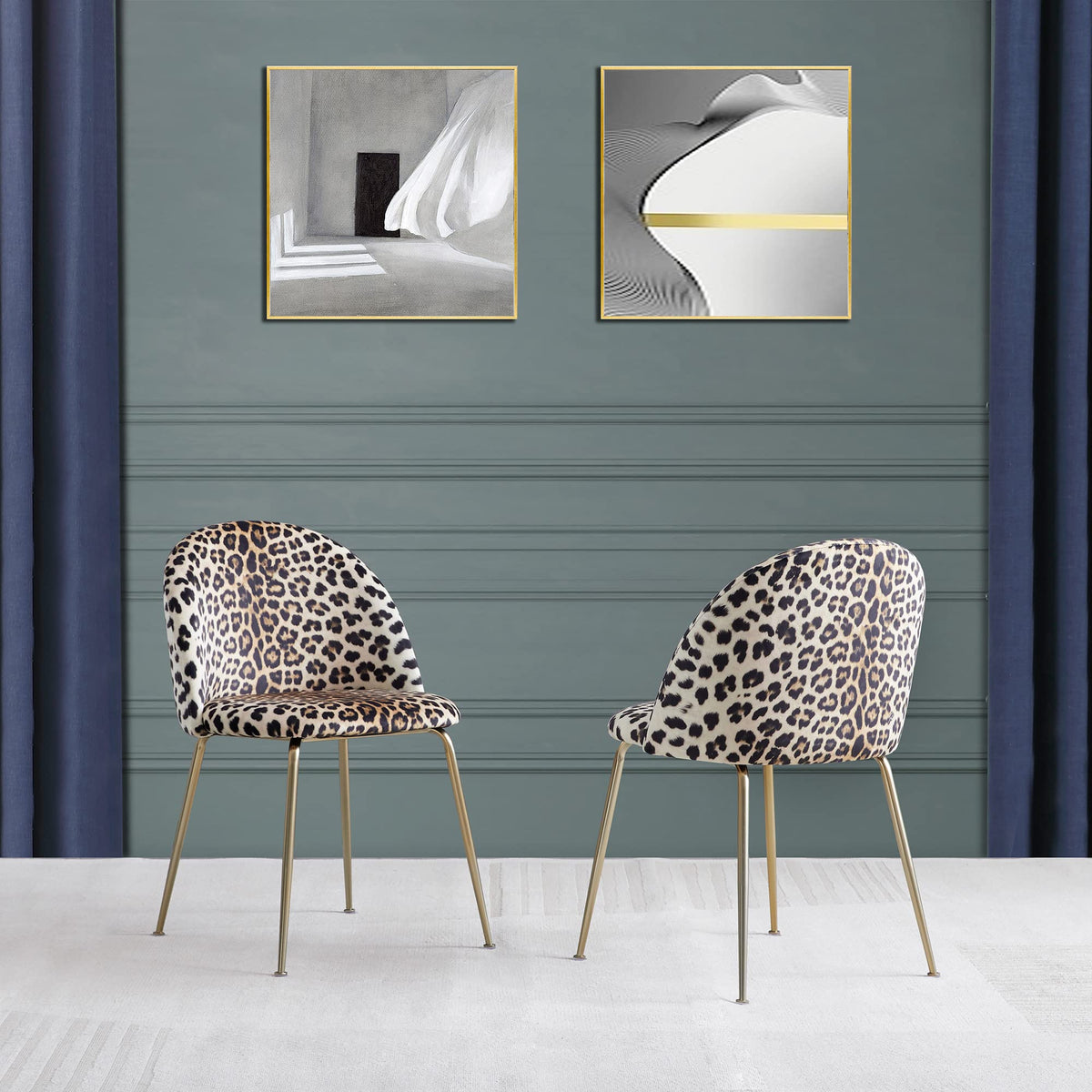 Tanisha Leopard Velvet Dining Chairs