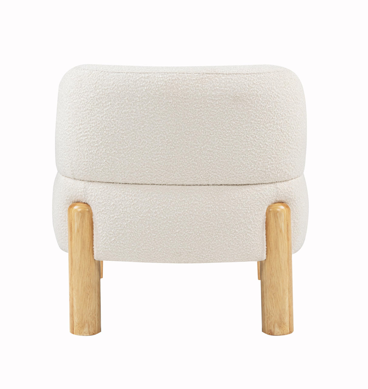Calisto Modern Scandinavian Accent Chair, Cream Burlap Upholstery in White - room setting