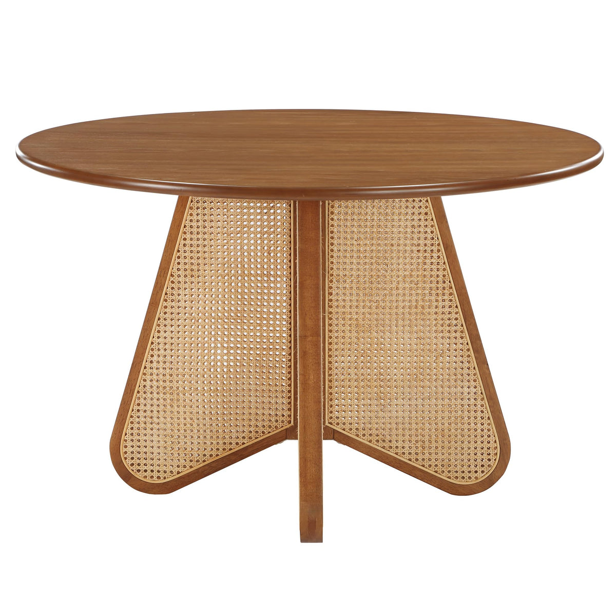 Linh Round Dining Table in Walnut - side view