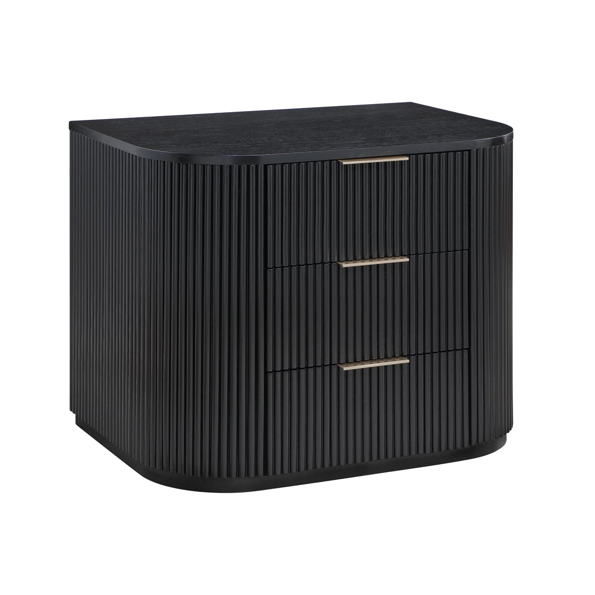 Quintet 30" Wide Mid-Century Modern Fluted 3 -Drawer Nightstand
