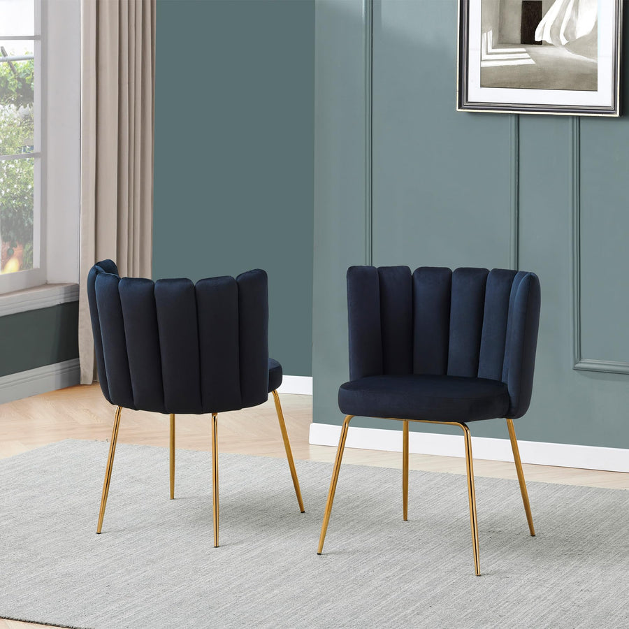 Nolan Dining Chair - Set of 2 in Black Velvet