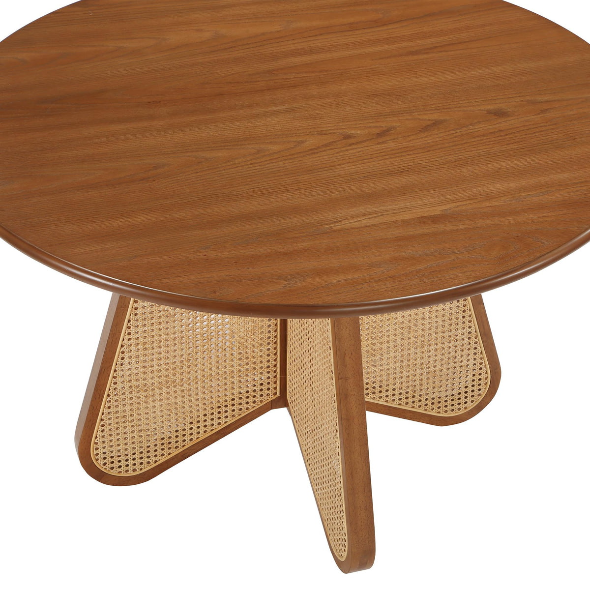 Linh Round Dining Table in Walnut - angle view