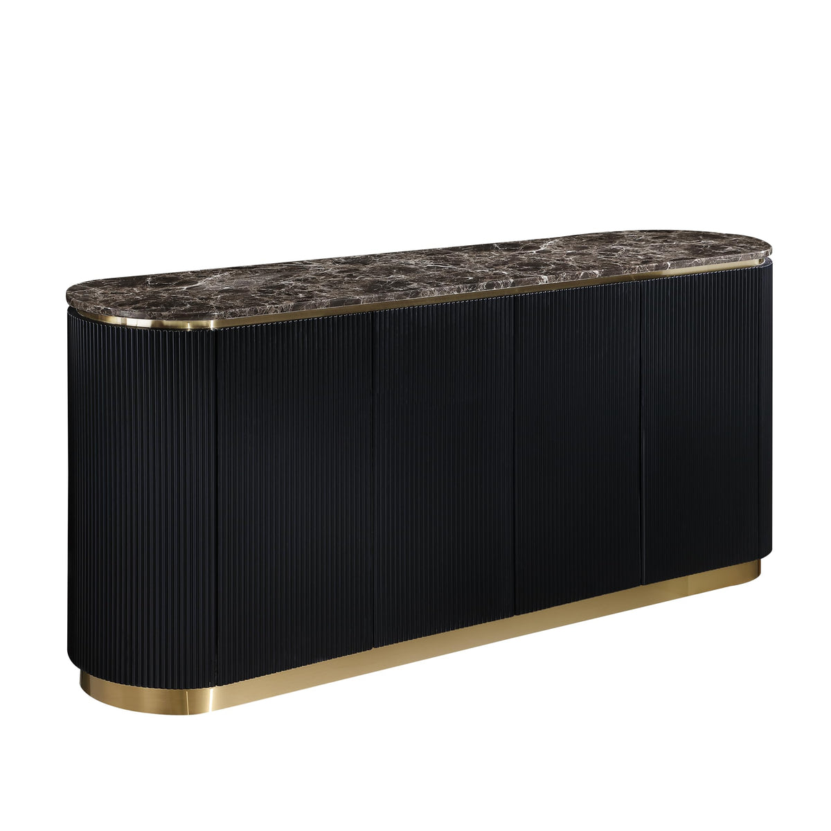 Trandell 70" Modern Glam Faux Marble Top Fully Assembled Sideboard