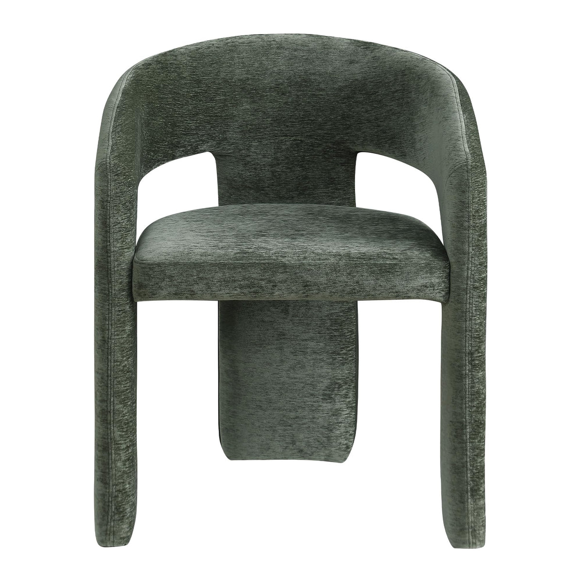 Cecile Contemporary Accent, Soft Chenille Fabric Upholstered in Green - detail view