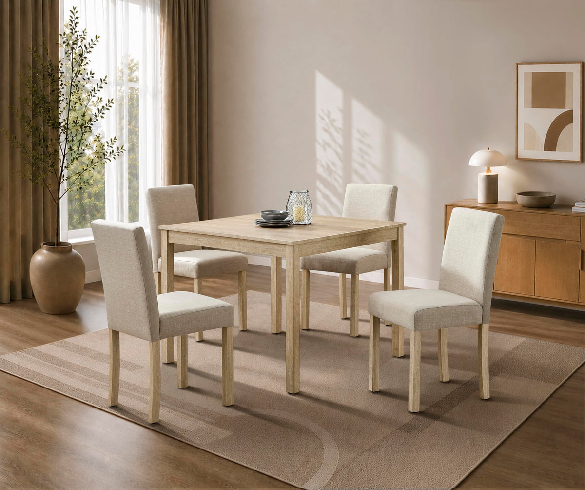 Corondo Square Mid-Century Modern 5-Piece Dining Set - front view