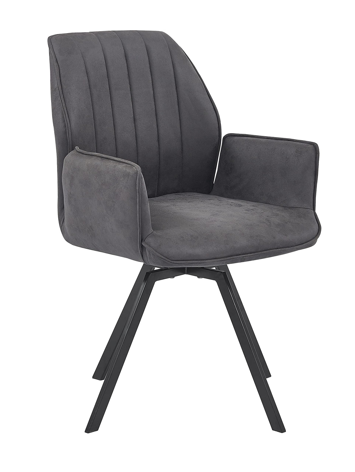 Chidimma 19" Swivel Dining Arm Chair in Gray - back view