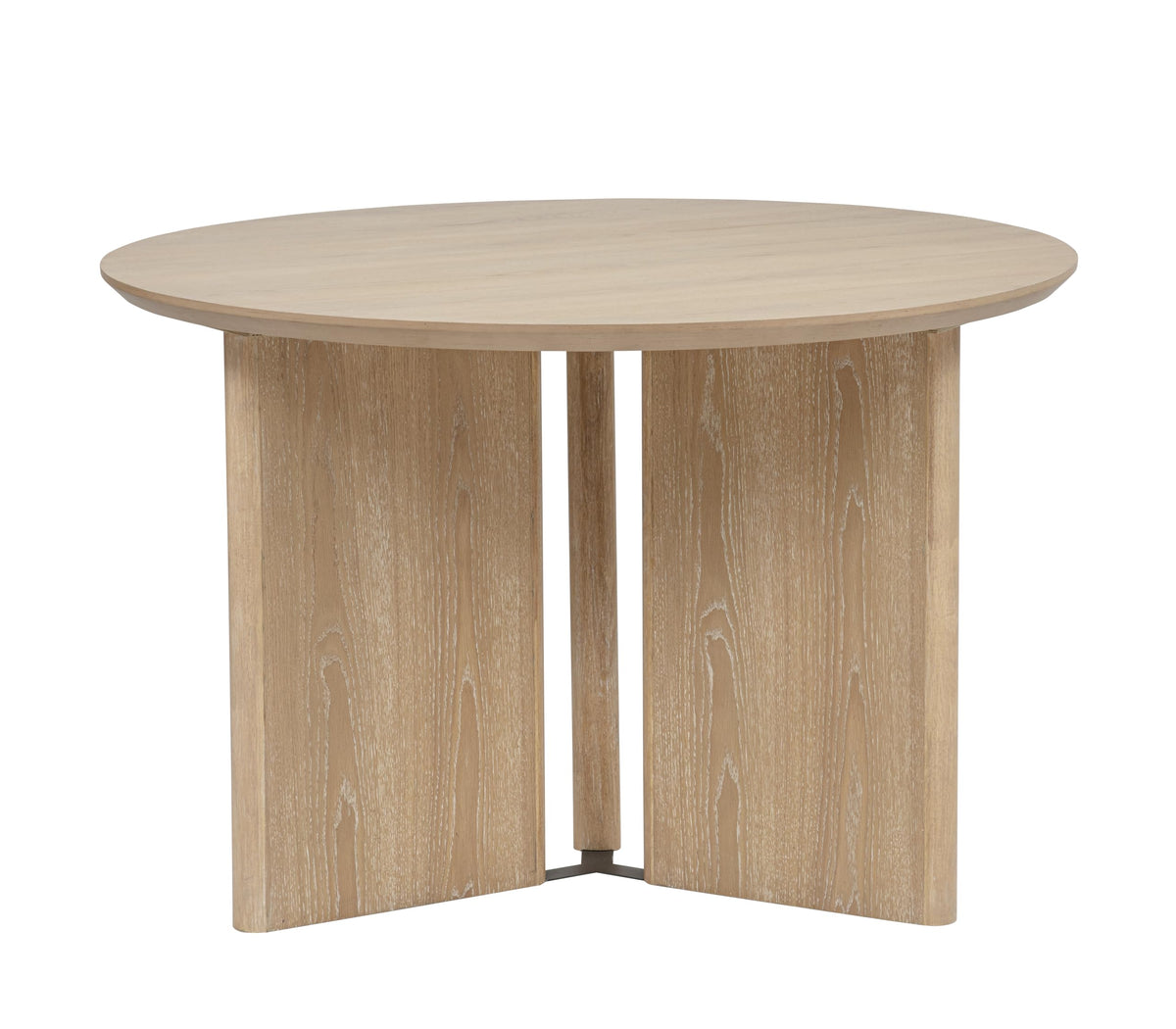 Dillon 46" Round Dining Table - side view - Light Oak