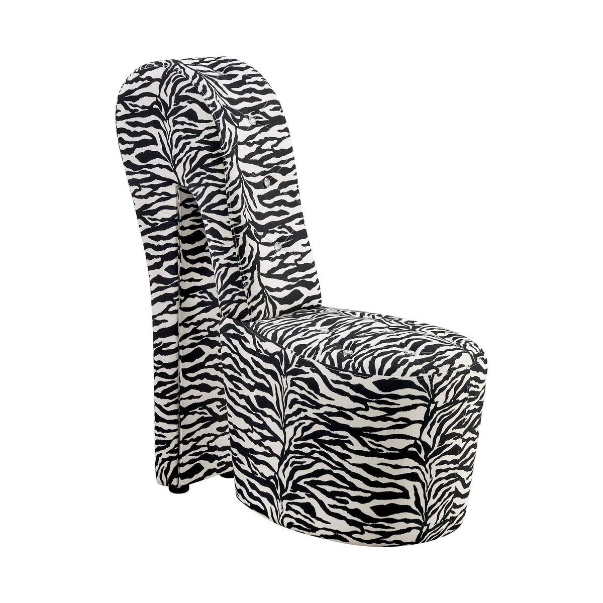 Tristam 40" Modern Glam High Heel Lounge Chair in Zebra