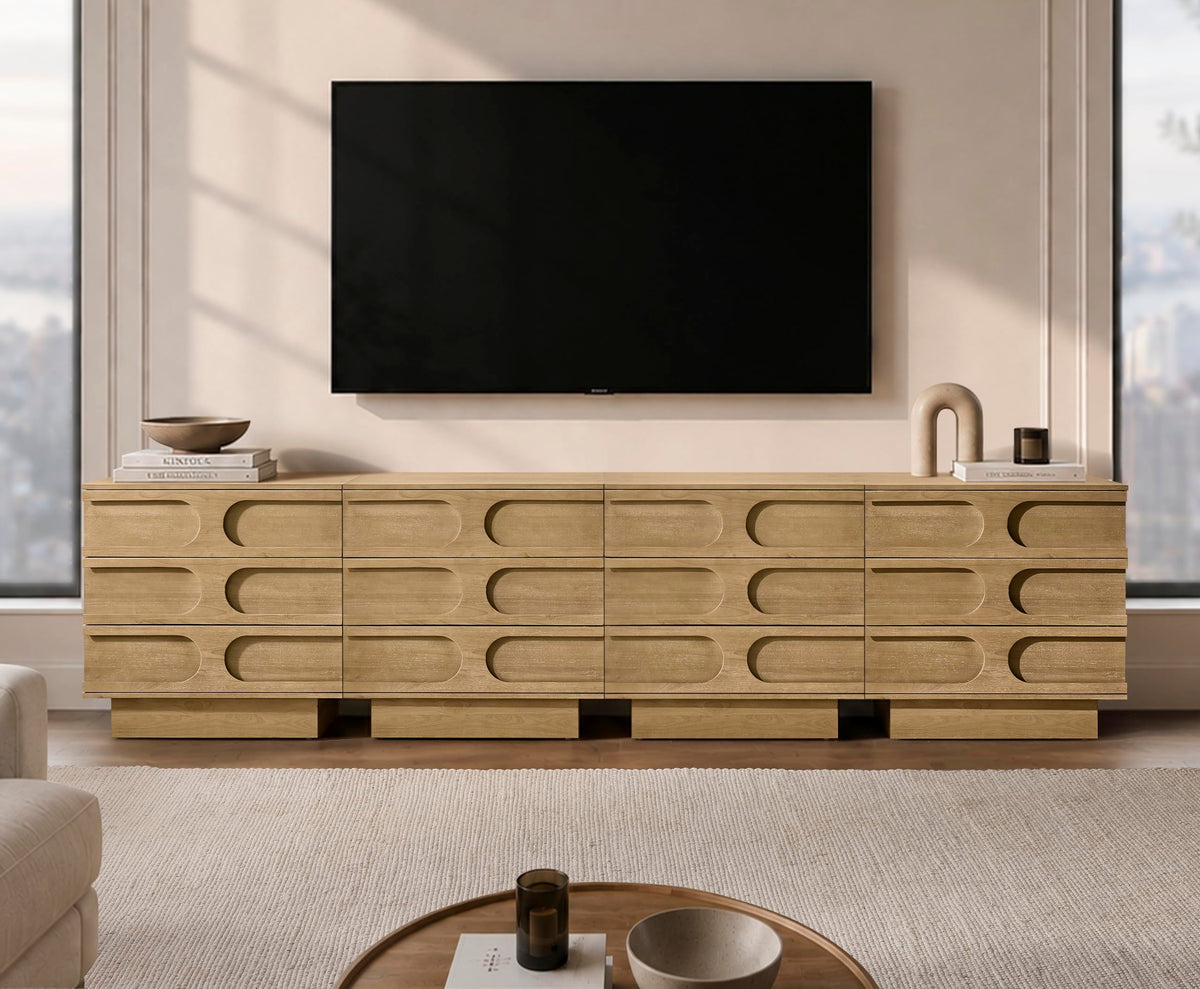 Capri carved inlay accent cabinet