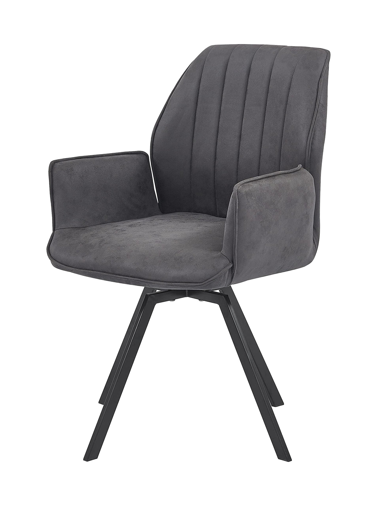 Chidimma 19" Swivel Dining Arm Chair in Gray - detail view