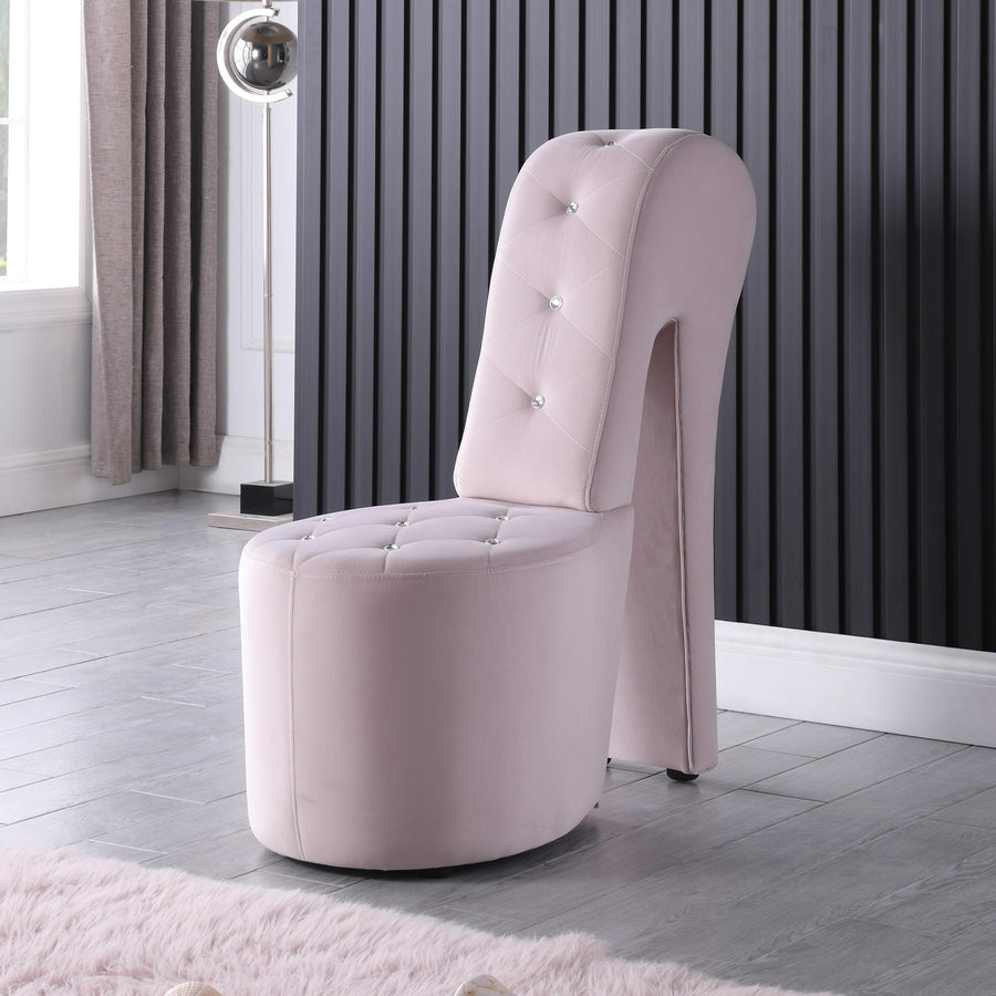 Tristam 40" Modern Glam High Heel Lounge Chair - Pink Velvet