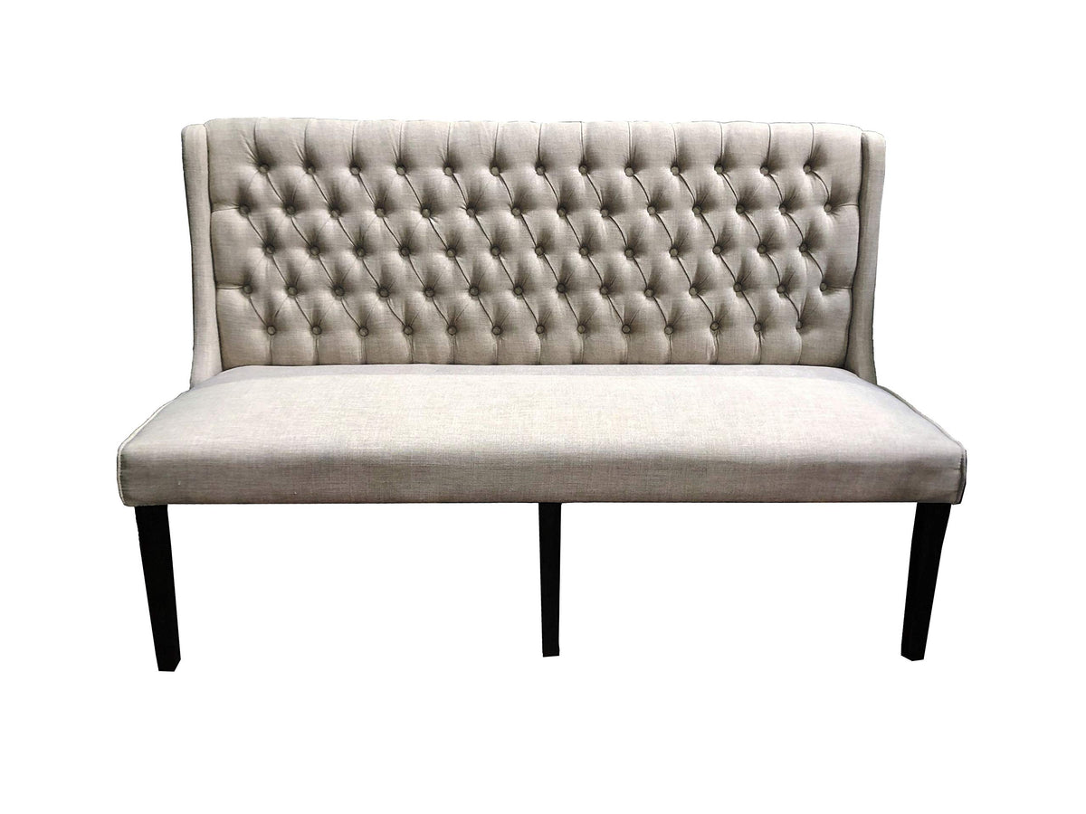 Newport Transitional Dining Banquette/Settee in Beige - side view