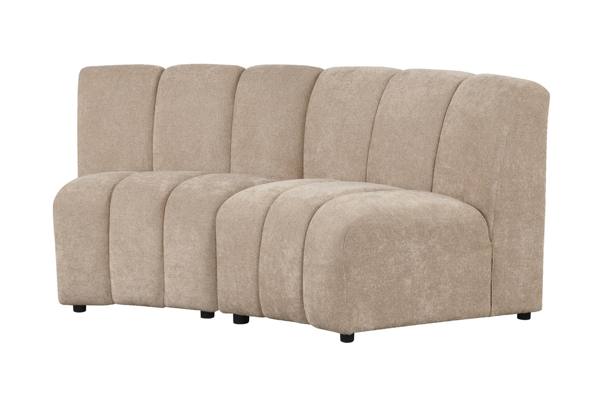 Sullessa Modern Modular Armless Living Room Chair in Camel - angle view