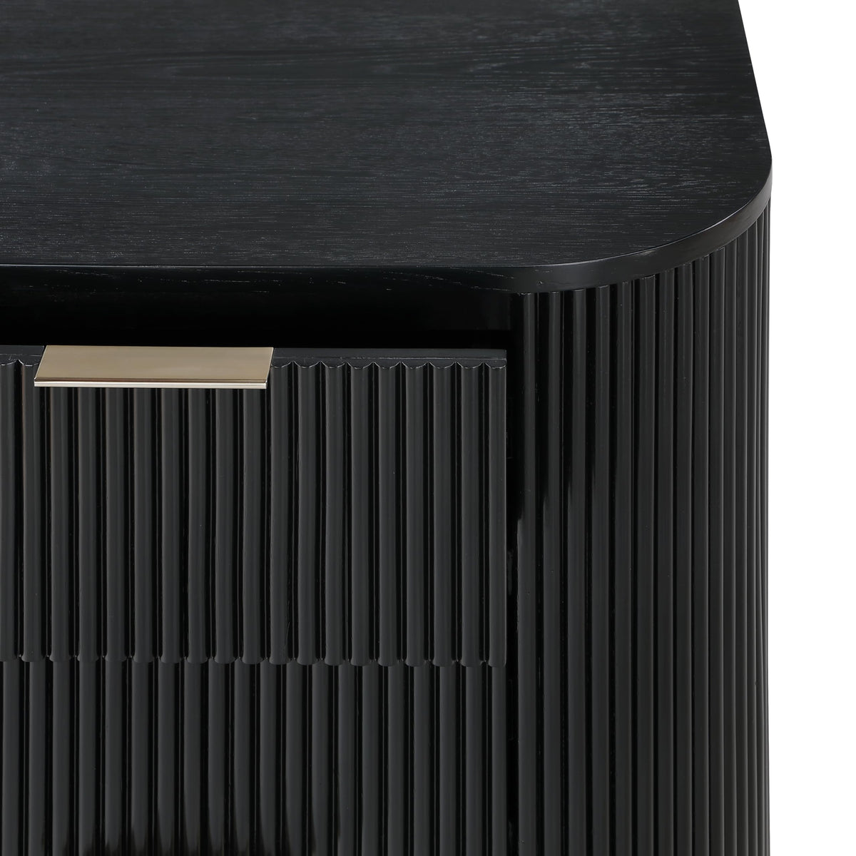 Quintet 30" Wide Mid-Century Modern Fluted 3 -Drawer Nightstand - close-up