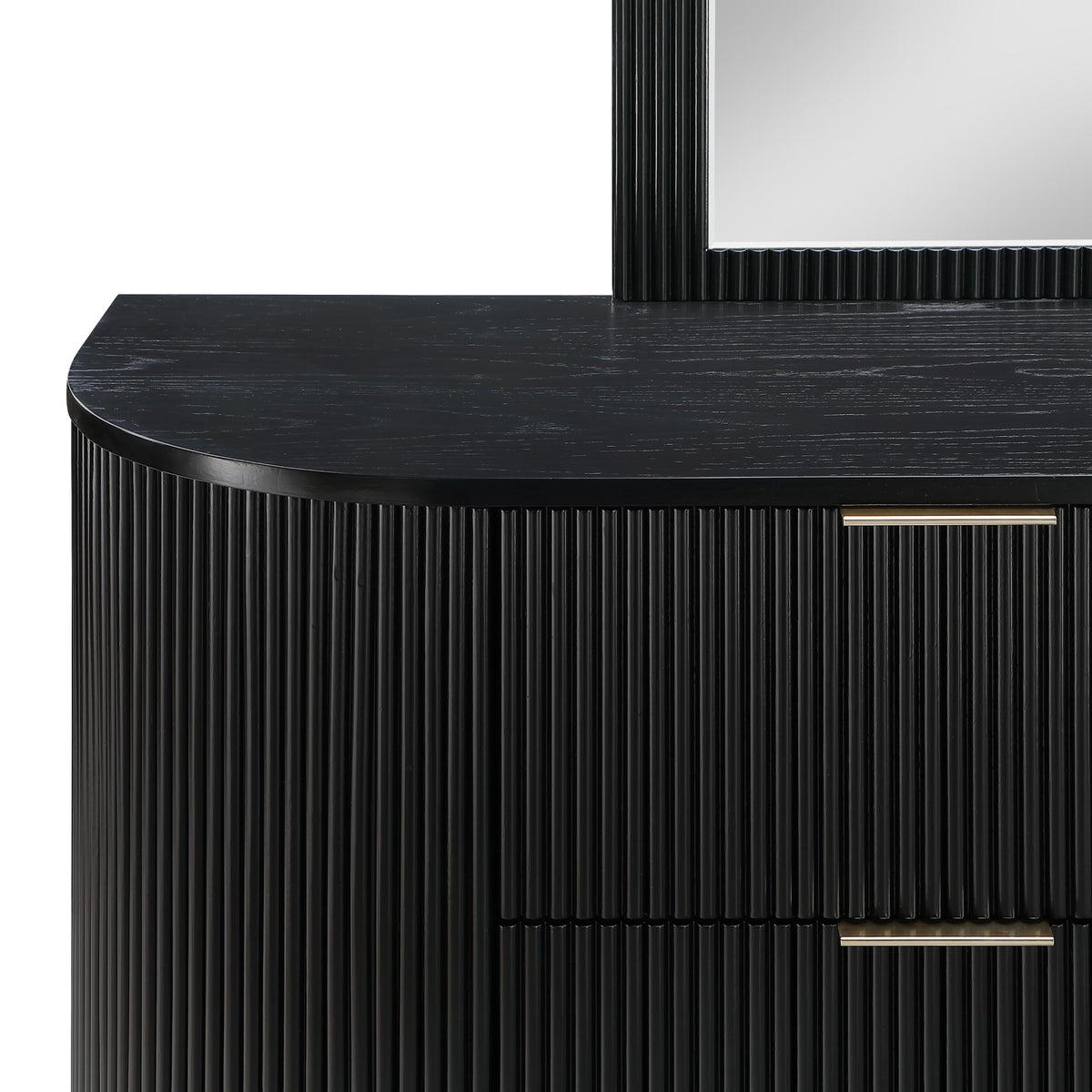 Quintet 5-Piece Modern Mid Century Fluted Bedroom Furniture Set - close-up