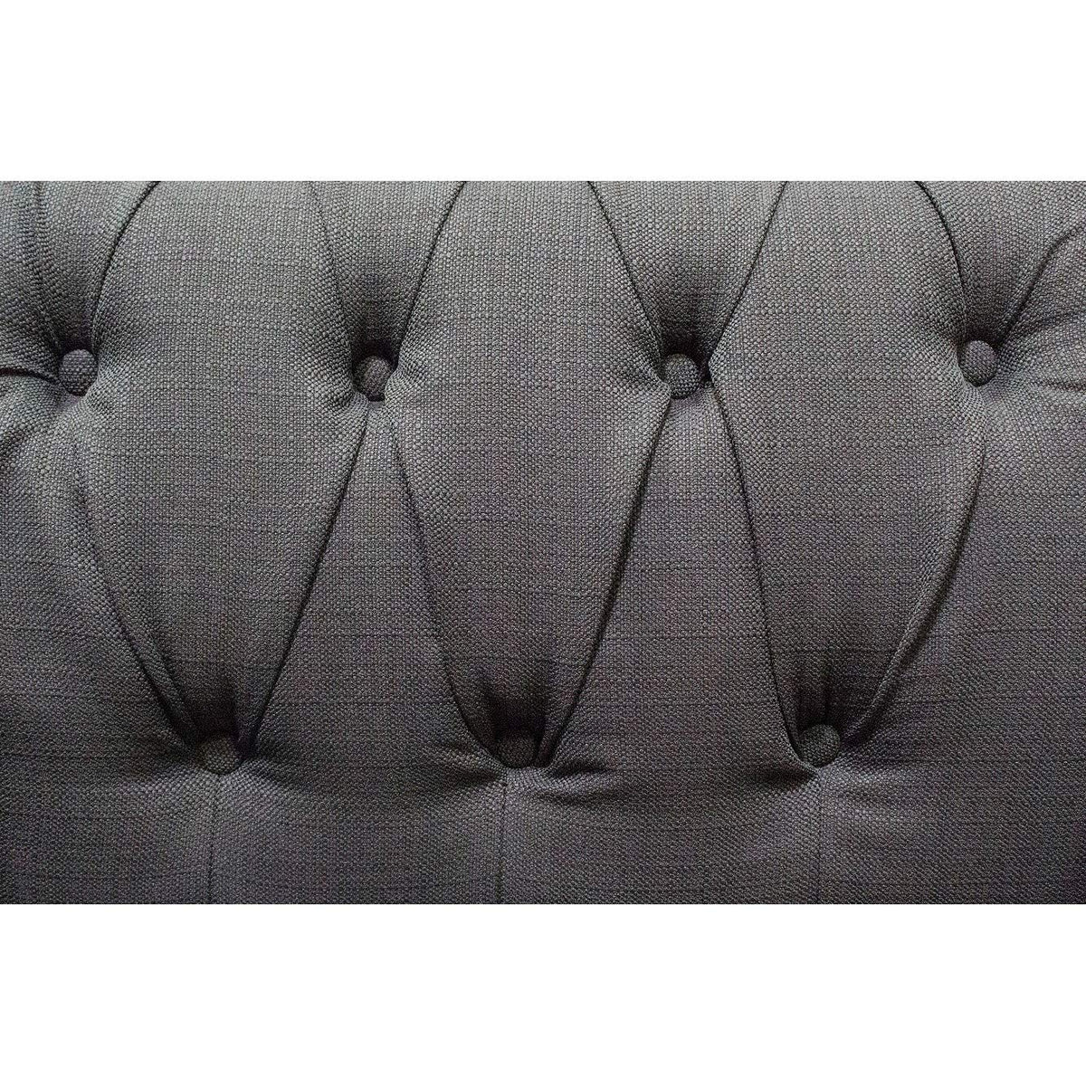 Venice 2 Piece Upholstered Sofa Set in Charcoal - room setting