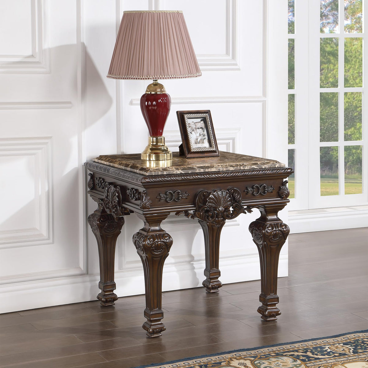 Tuscany 28" Traditional Square End Table - front view