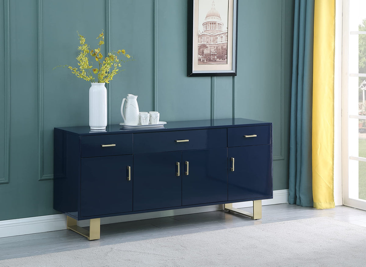 Modern Wood Sideboard in Navy