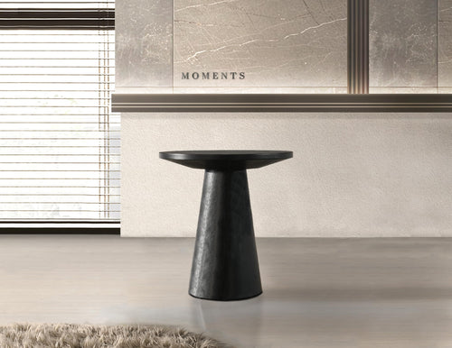 Terra 20" Round Pedestal Console Table in Ebony Black