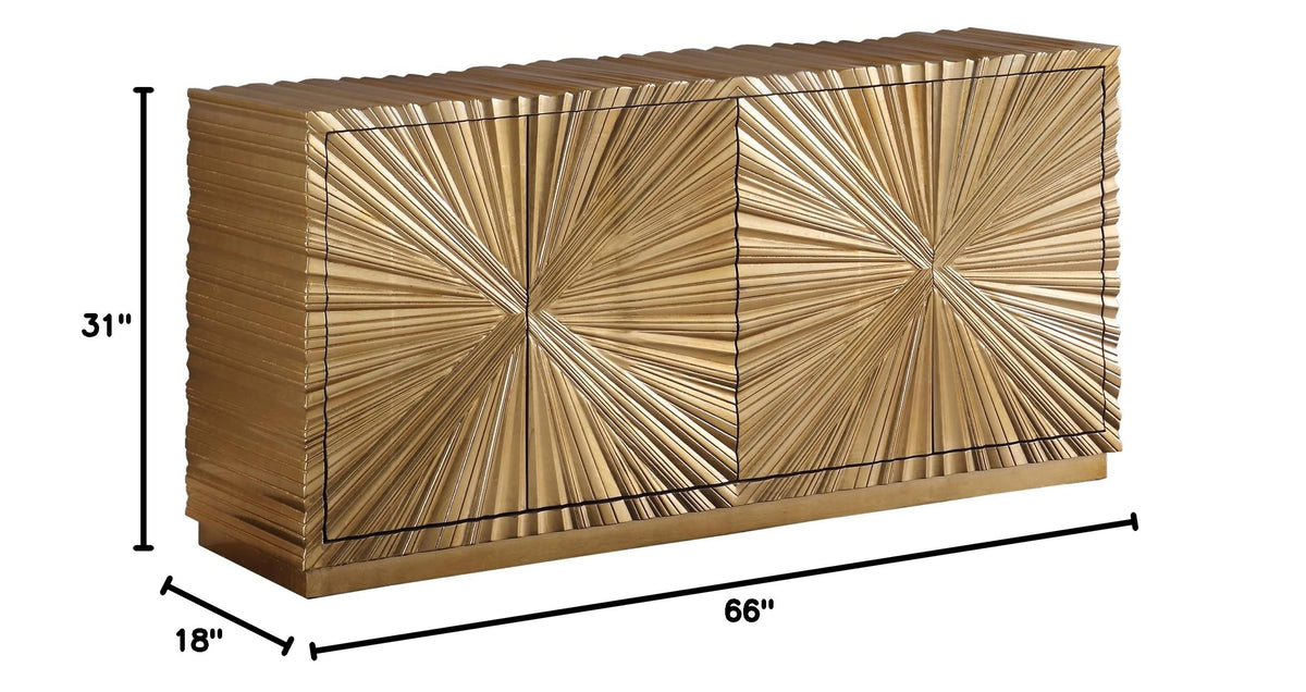 Tiffany 66" Modern Glam Sideboard - side view