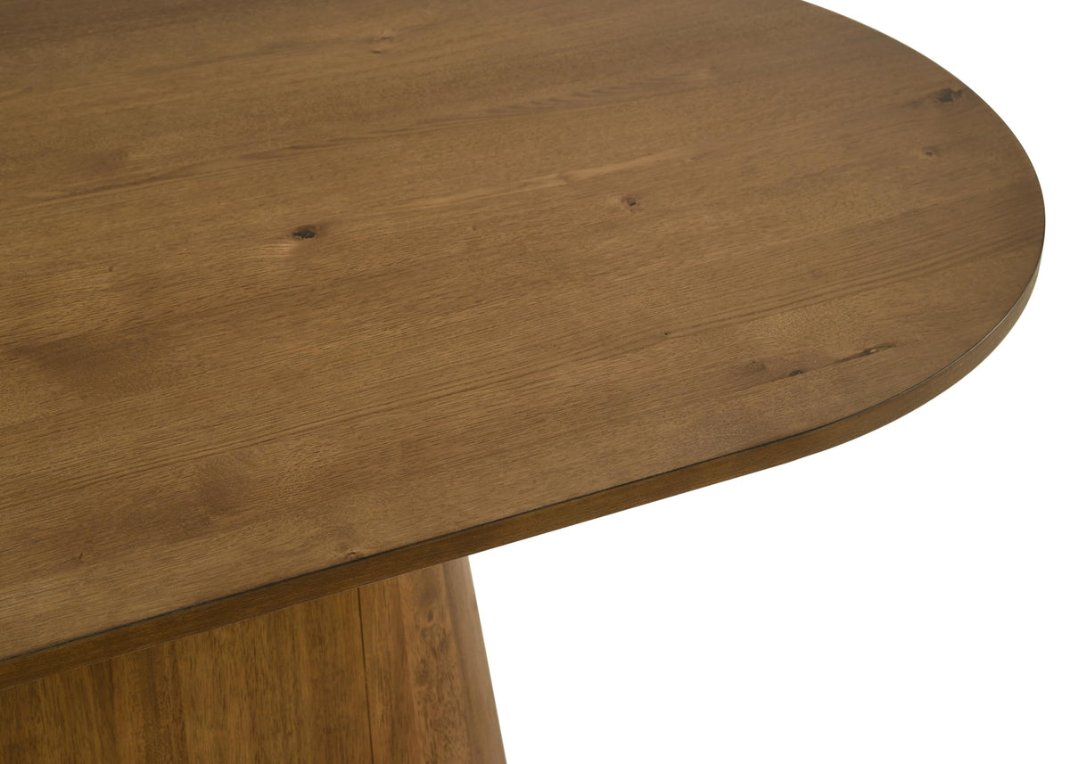 Terra 88" Mid-Century Modern Wood Oval Dining Table - detail view