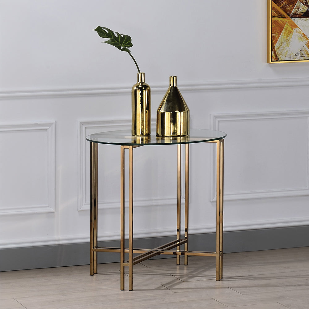Veises Glass-Top Accent Tables