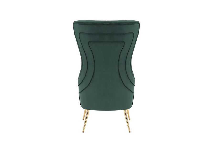 Gold-tone metal legs of the FOAK Destiny accent chair