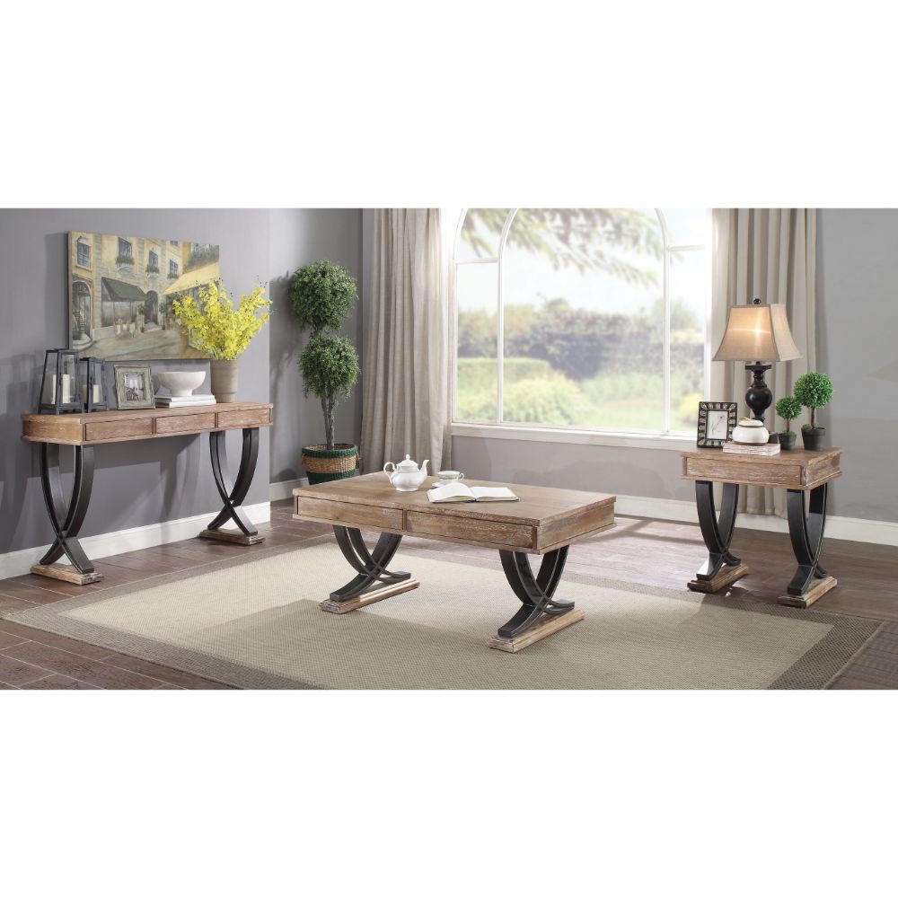 Pellio Rustic Industrial Coffee & End Table