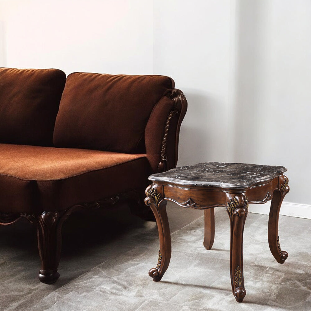 Miyeon Loveseat, Chair & Marble End Table