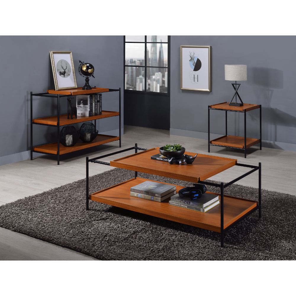 Oaken Industrial Coffee Table & Serving Cart