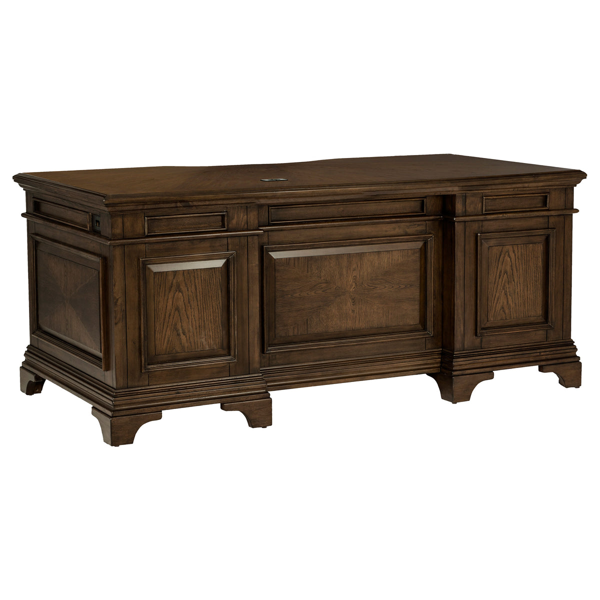 Hartshill Executive Desk, Credenza, File Cabinet & Bookcases - Traditional Home Office in Burnished Oak – view 16