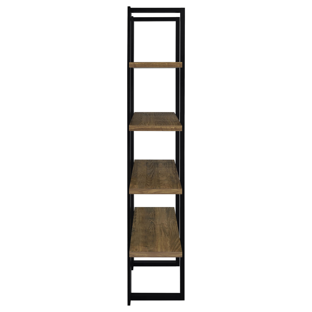 Danbrook 71" 4-Shelf Bookshelf - Floating-Shelf Design in Black & Aged Walnut – view 9