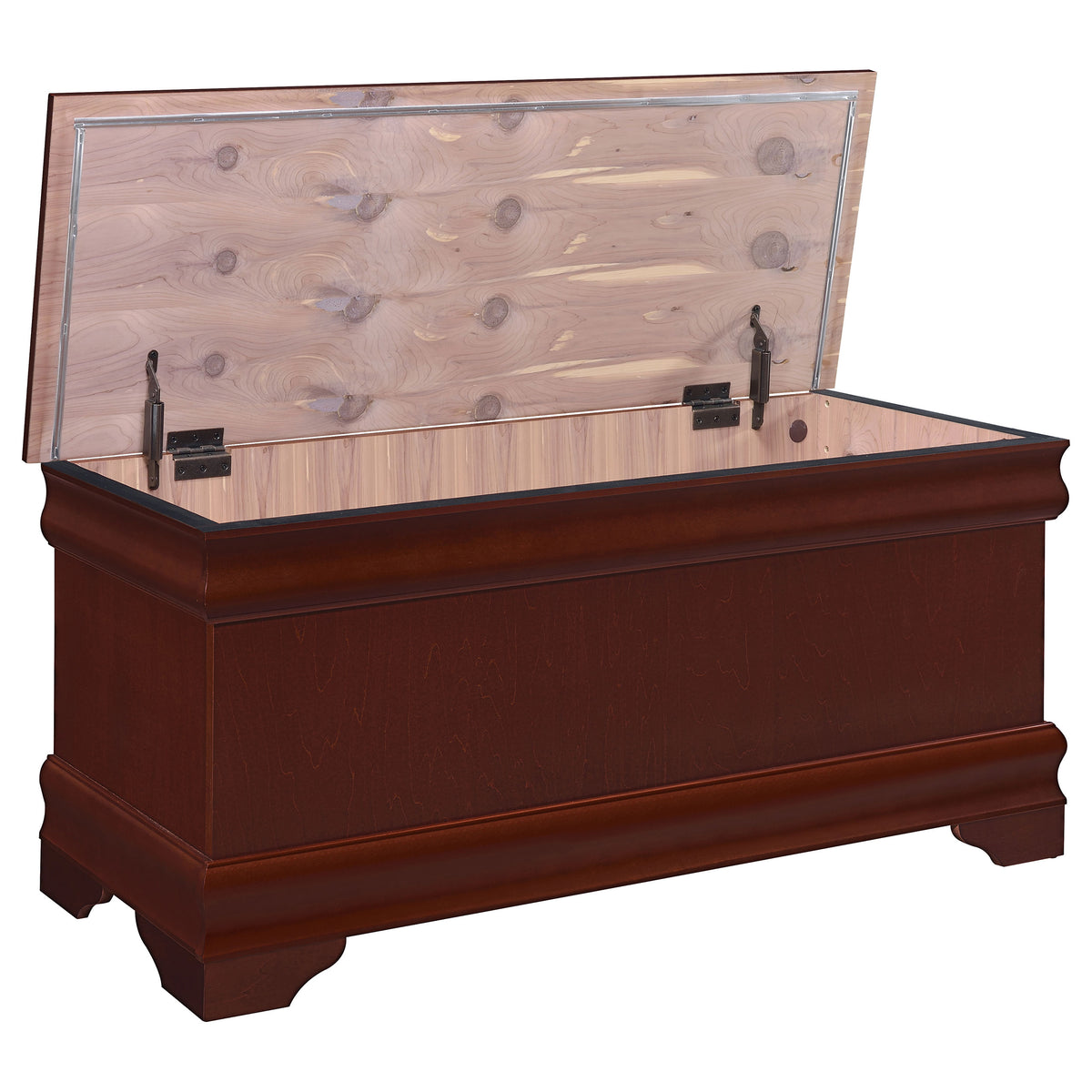 Pablo 47" Cedar-Lined Storage Chest - Traditional Flip-Top Blanket Chest in Warm Brown โ view 3