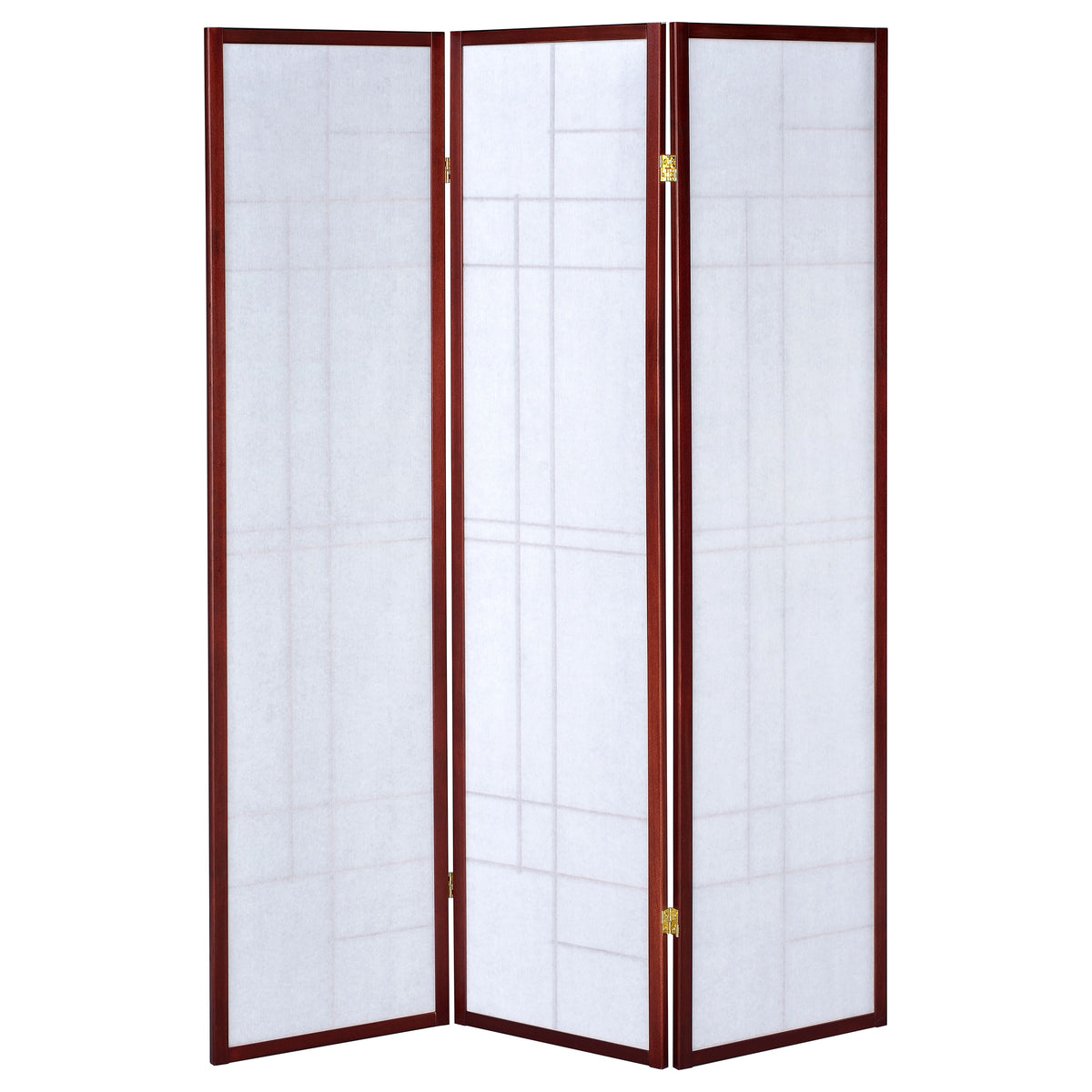 Katerina 3-Panel Shoji Room Divider - Japanese-Inspired Folding Screen in Cherry & White โ view 5