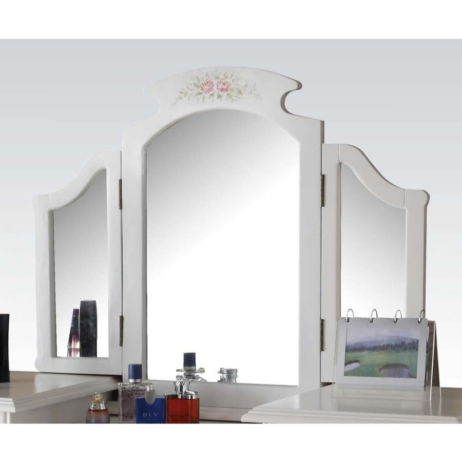 Torian Tri-Fold Vanity Mirror in White